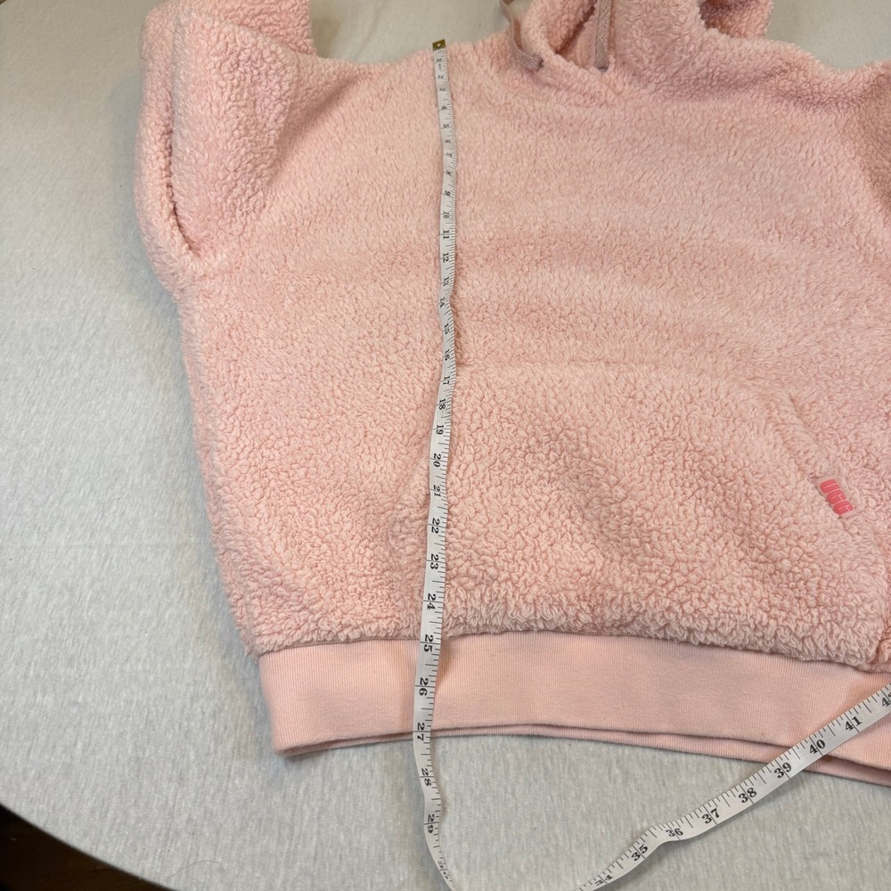 UGG Adeline Sherpa Hoodie Pink Faux Fur Oversized Sweatshirt Womens‎ Medium - Picture 4 of 7